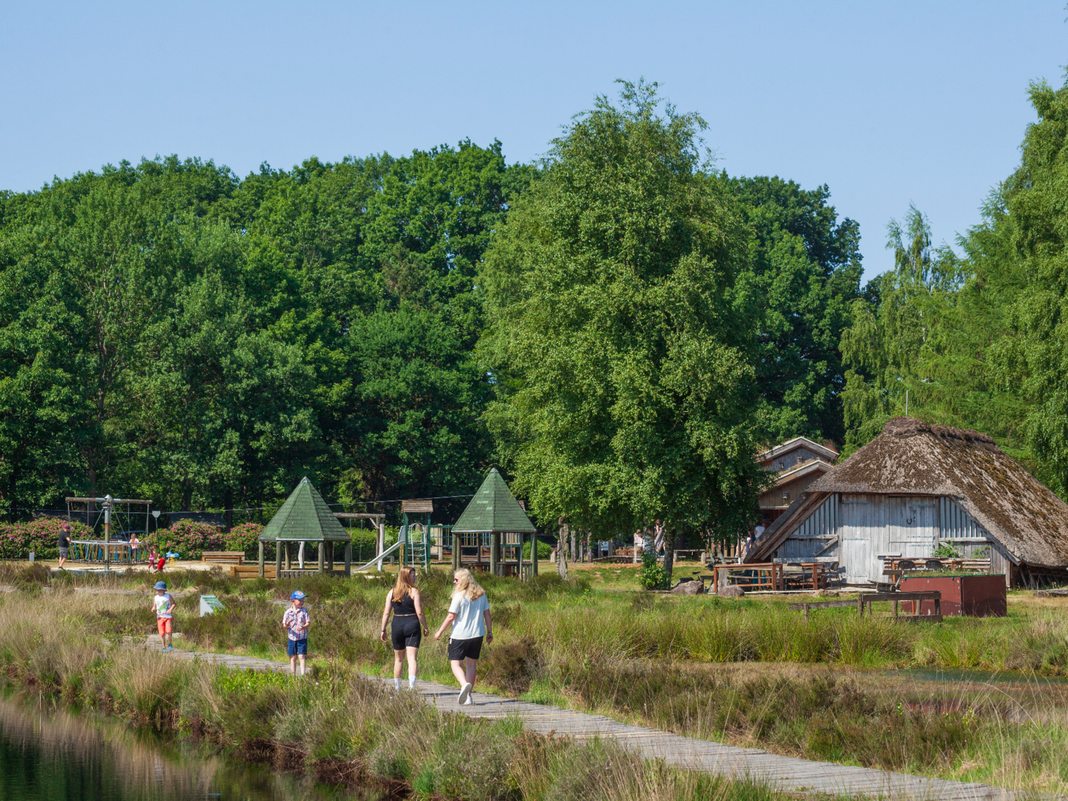 Menschen auf Wanderweg im Goldenstedter Moor