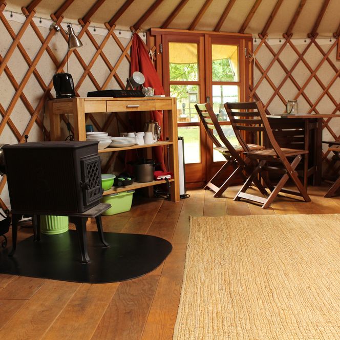 Wohnbereich der mongolischen Jurten Unser kleiner Hof