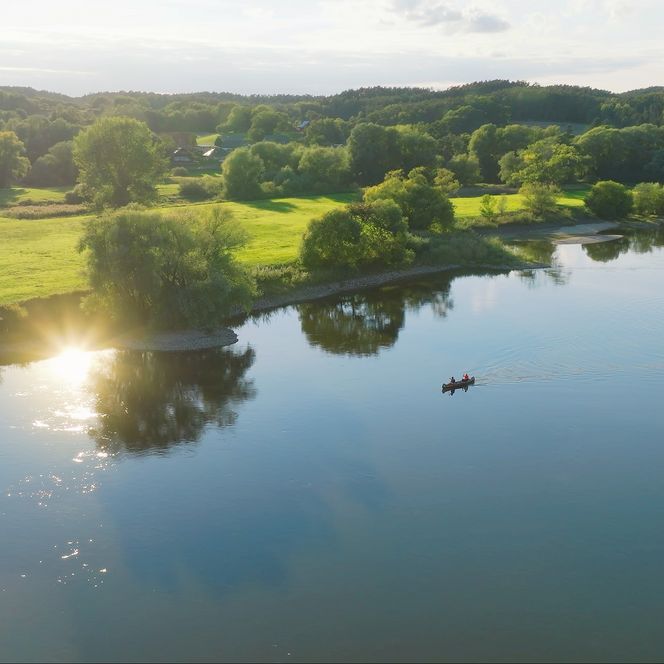 Kanufahrer auf der Elbe