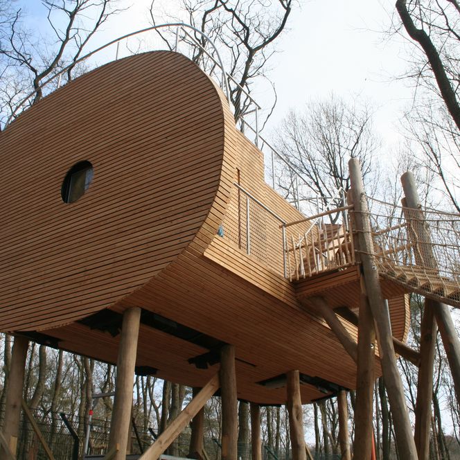 Een boomhut in het Tree Inn boomhut hotel