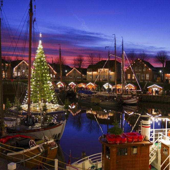 Schwimmender Tannenbaum in Carolinensiel