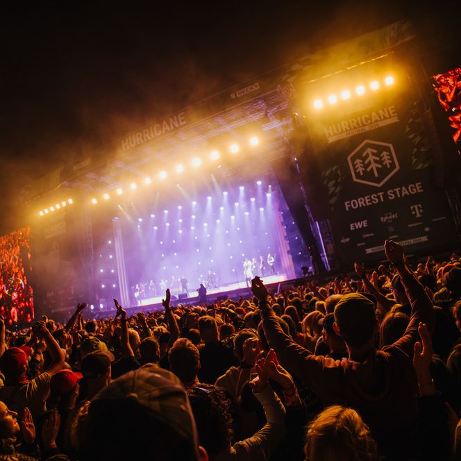 Konzert auf dem Hurricane Festival bei Nacht