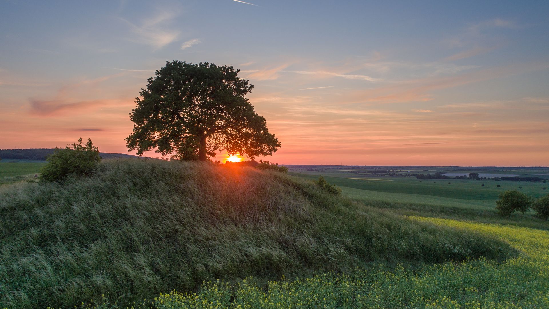 Sonnenuntergang beim Tumulus von Evessen