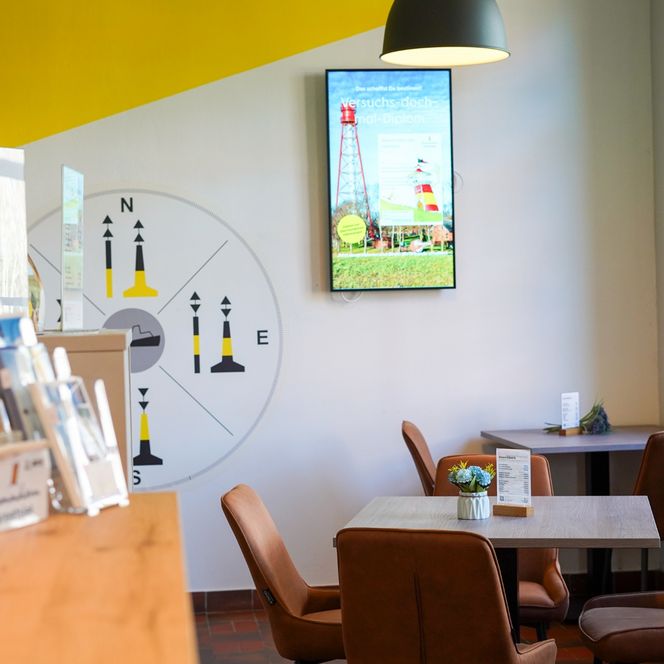 Verkaufsraum / Café Leuchtturm Campen 2026
