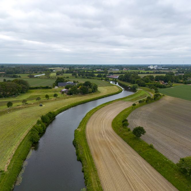 Flusslandschaft an der Vechtetalroute