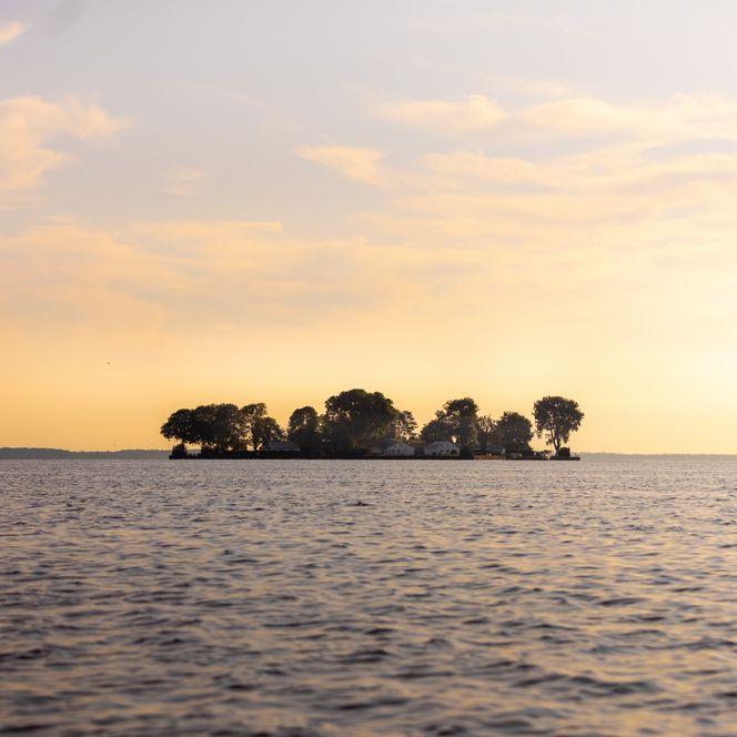 Ansicht der Insel Wilhelmstein vom Wasser aus