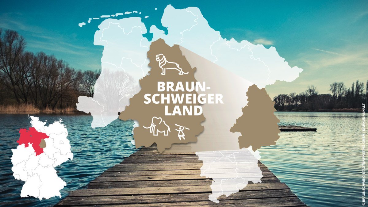 Kartenübersicht: Lage des Braunschweiger Lands in Niedersachsen und typische Sehenswürdigkeiten