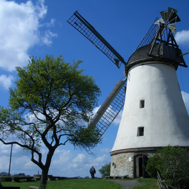 Die Windmühle Lechtingen ist eine unter Denkmalschutz stehende Holländerwindmühle in Wallenhorst in Niedersachsen, © Osnabrücker Land / Franz Middendorf