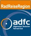 Das Logo des ADFC für die Qualitätsradrouten mit drei Sternen