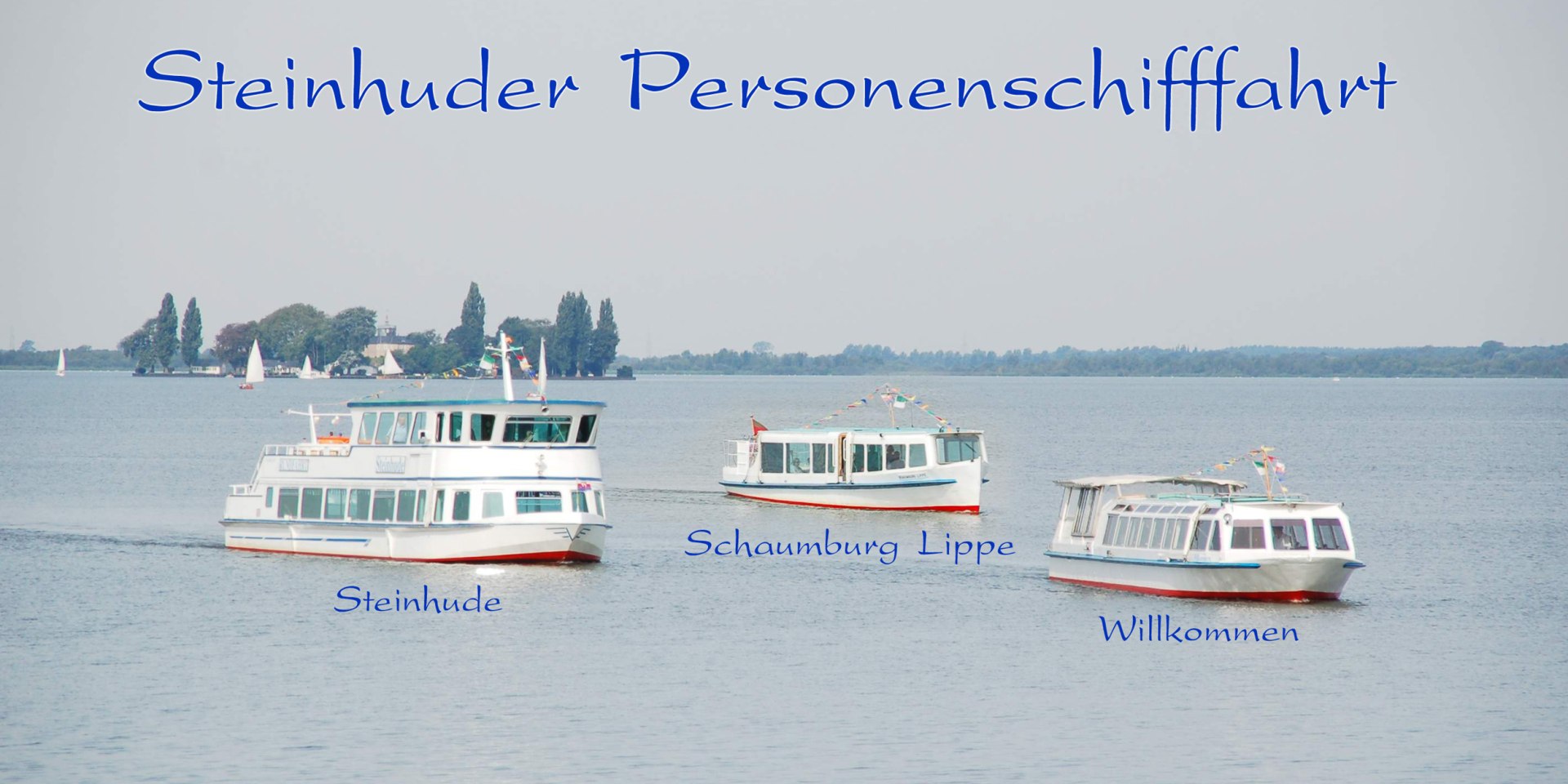 Die Flotte der Steinhuder Personenschifffahrt auf dem Steinhuder Meer, © Steinhuder Personenschifffahrt / Wilhelm Hartmann
