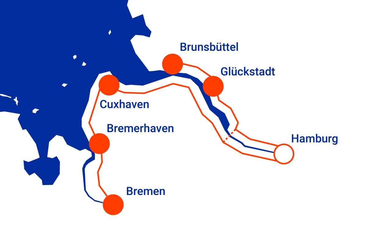 Karte der deutschen Fisch-Genuss-Route